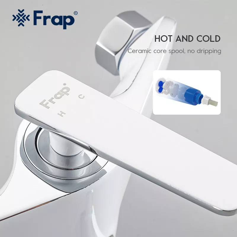 Frap Змішувач для ванни F2258, білий/хром