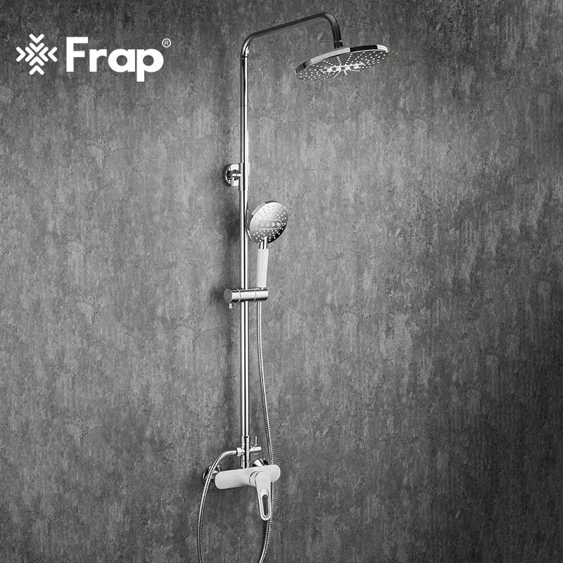 Frap Душова система F2449-20, перемикач на лійку, 3 режими, білий/хром
