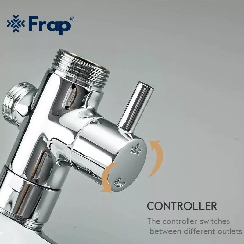 Frap Душова система F2449-20, перемикач на лійку, 3 режими, білий/хром