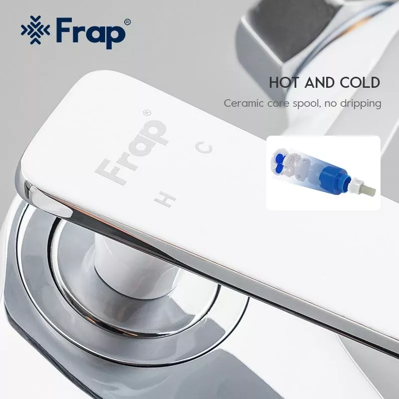 Frap Змішувач для ванни F3258, білий/хром
