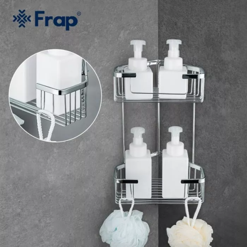 Frap Полиця кутова F351-1, 2-х ярусна, 240х320 мм, хром