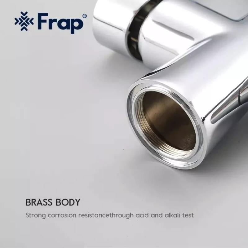 Frap Змішувач для кухні на дві води F4374, сірий/хром