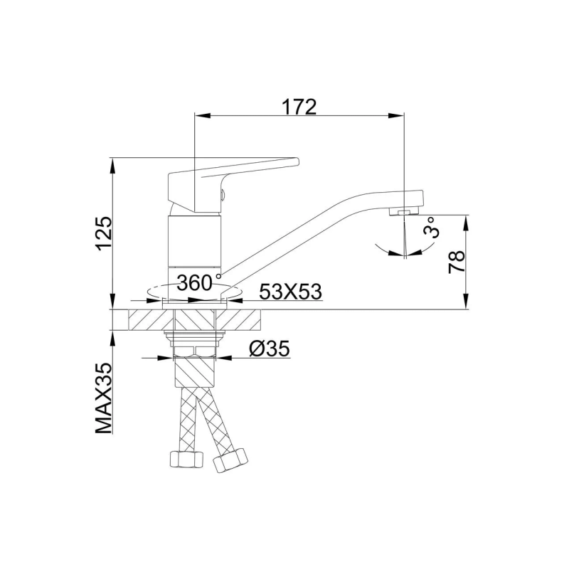 Frap Змішувач для кухні F4546, хром