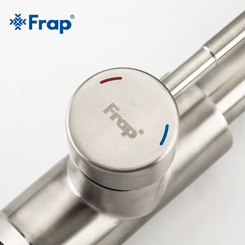 Frap Змішувач для кухні з висувним виливом F60899, сатин
