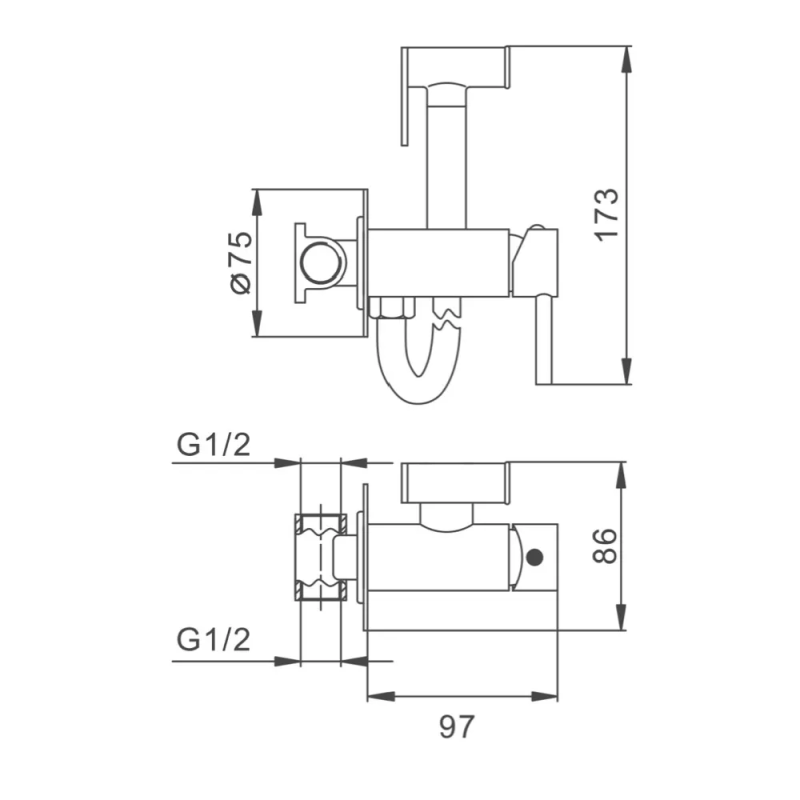 Frap Гігієнічний душ F7505-2, хром