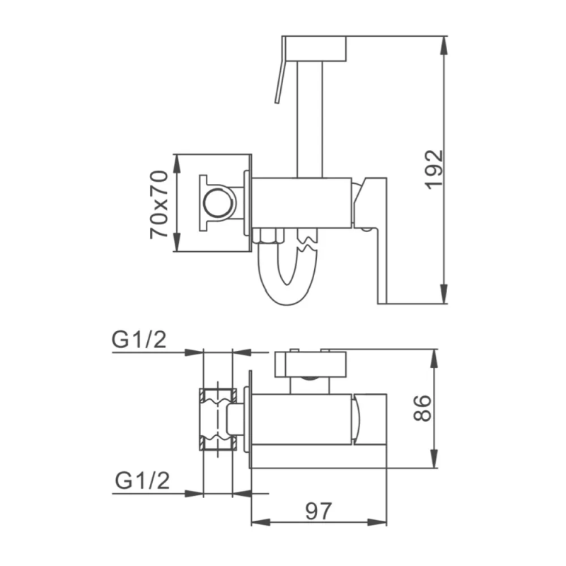 Frap Гігієнічний душ F7506-6, чорний