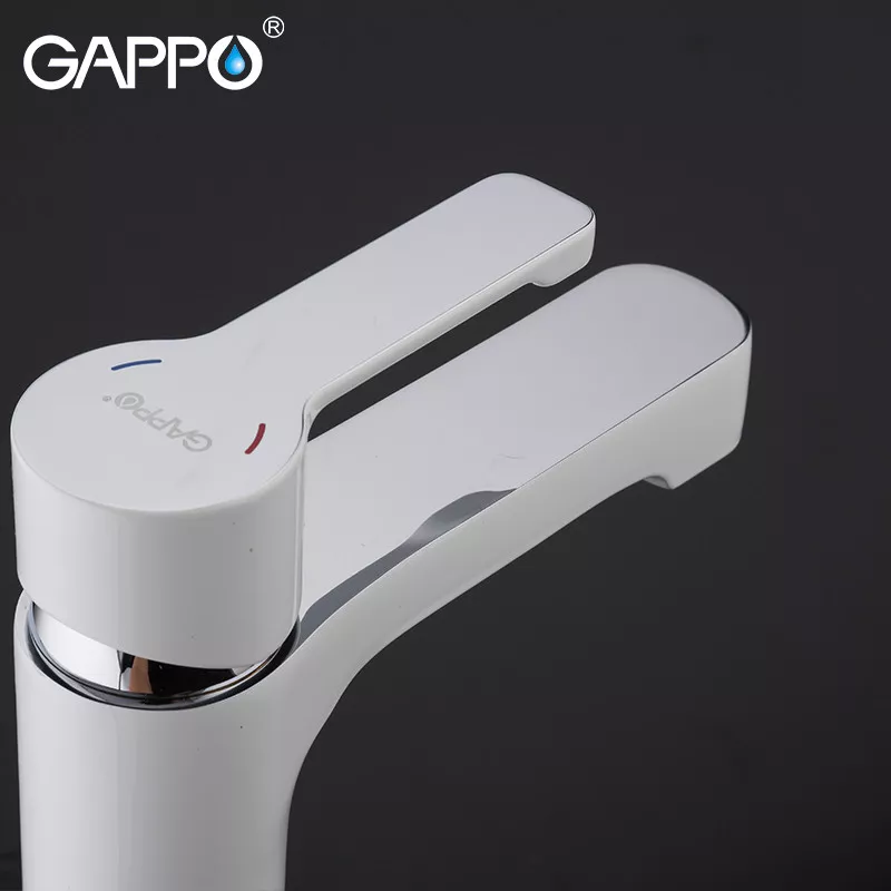 GAPPO Змішувач для умивальника G1002-8, білий/хром