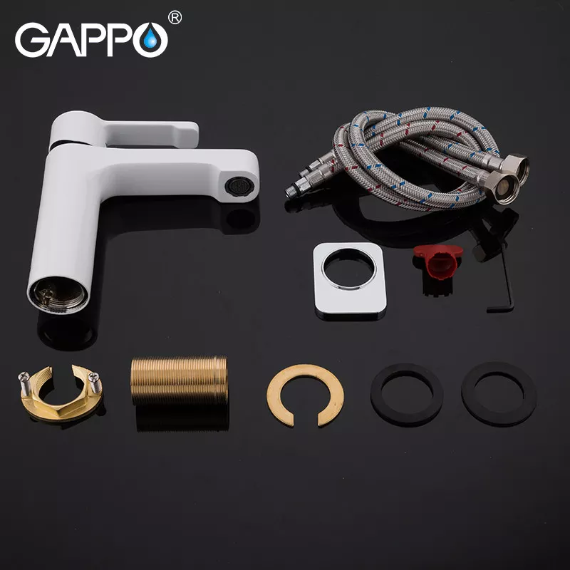 GAPPO Змішувач для умивальника G1002-8, білий/хром