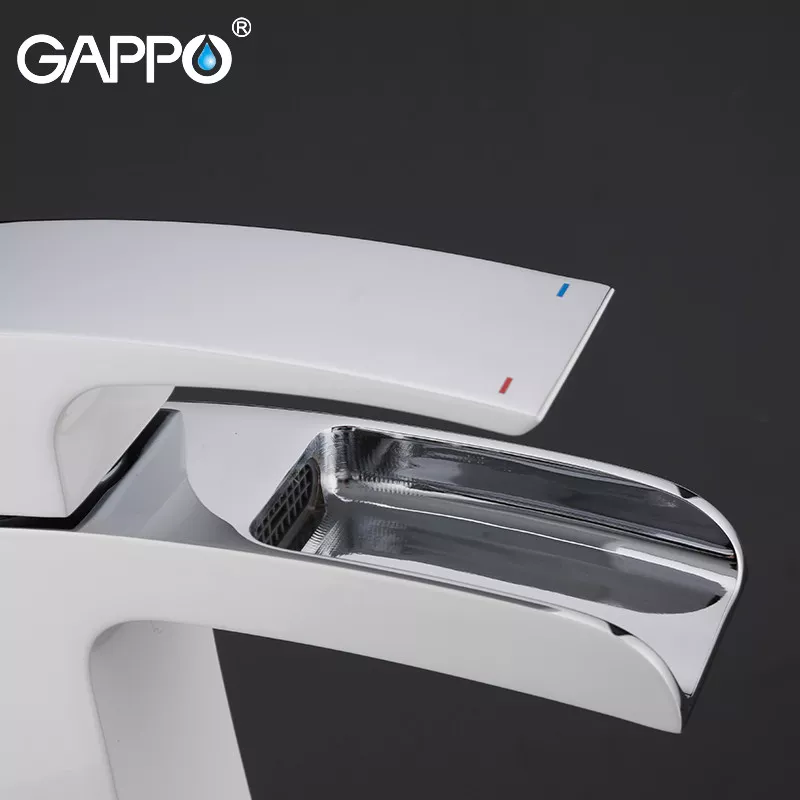 GAPPO Змішувач для умивальника G1007-30, білий/хром