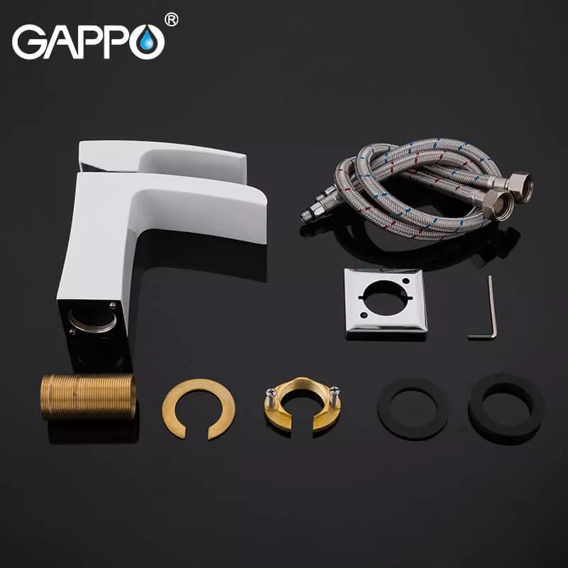 GAPPO Змішувач для умивальника G1007-30, білий/хром