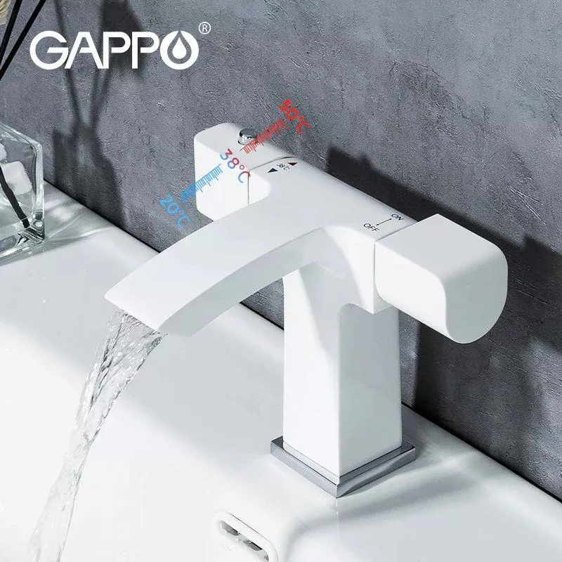 GAPPO Змішувач для умивальника G1007-50, білий/хром