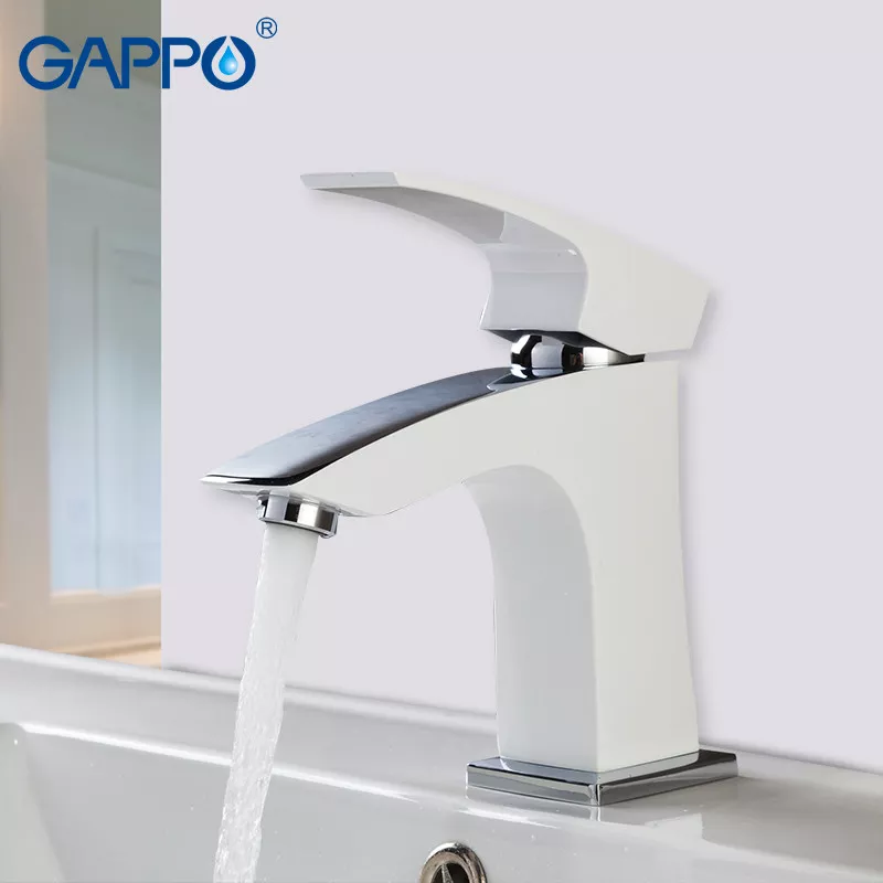GAPPO Змішувач для умивальника G1007-7, білий/хром