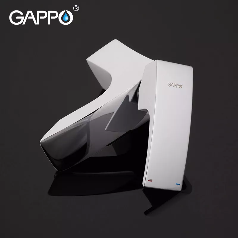 GAPPO Змішувач для умивальника G1007-7, білий/хром