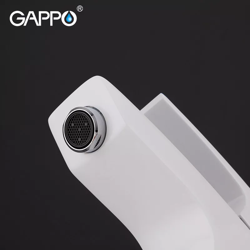 GAPPO Змішувач для умивальника G1007-7, білий/хром