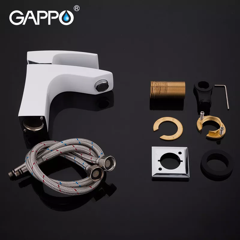 GAPPO Змішувач для умивальника G1007-7, білий/хром