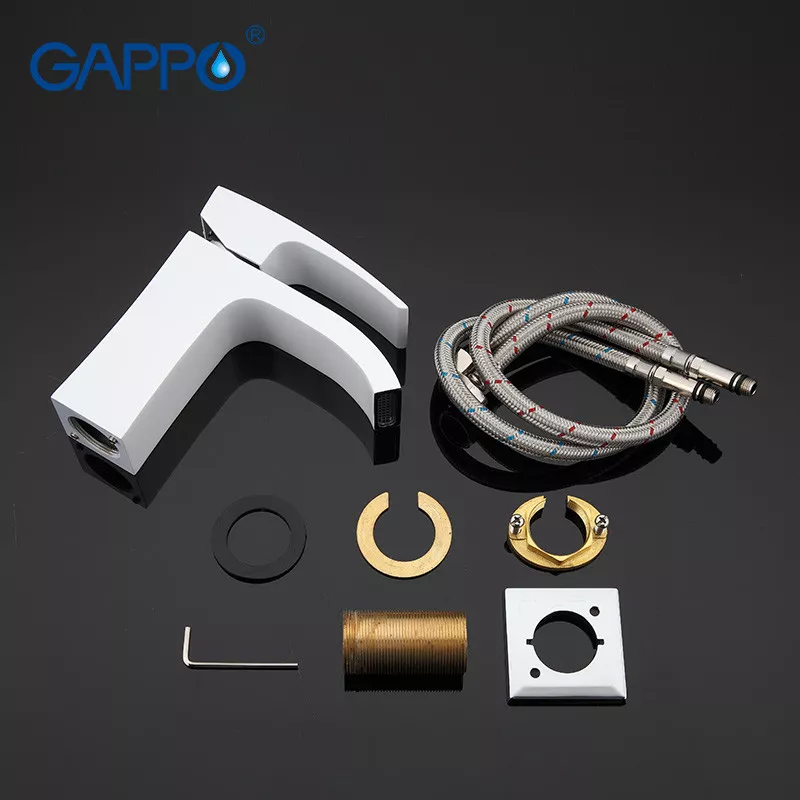 GAPPO Змішувач для умивальника G1007-8, білий/хром