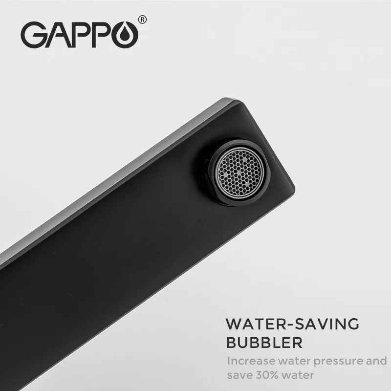 GAPPO Змішувач для умивальника G1017-62 високий, чорний