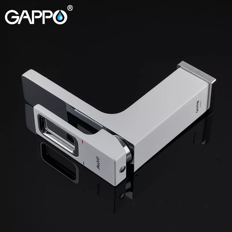 GAPPO Змішувач для умивальника G1017-8, білий/хром