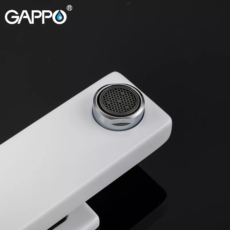 GAPPO Змішувач для умивальника G1017-8, білий/хром