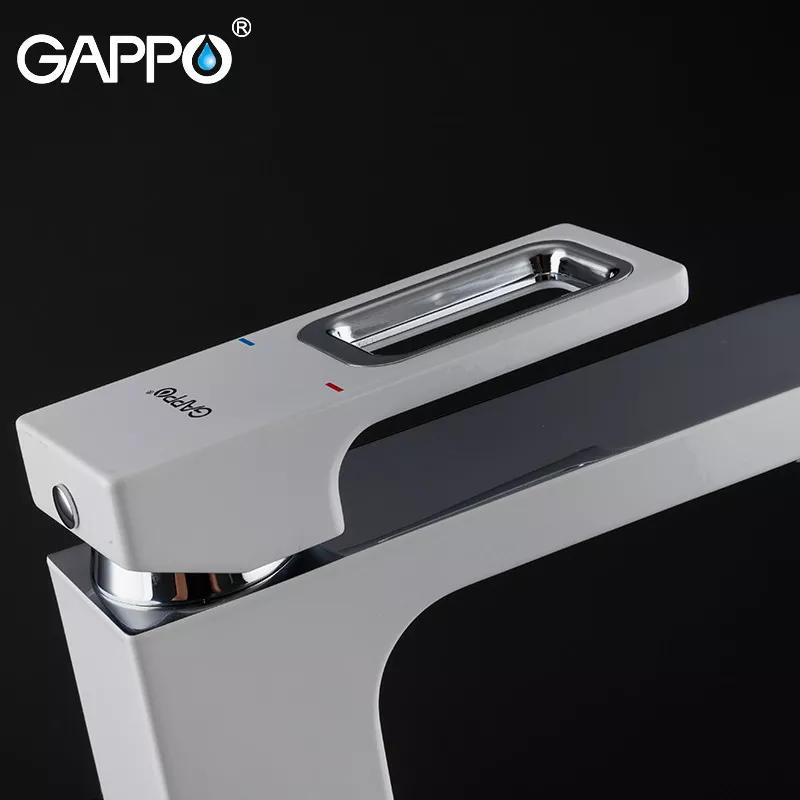 GAPPO Змішувач для умивальника G1017-8, білий/хром