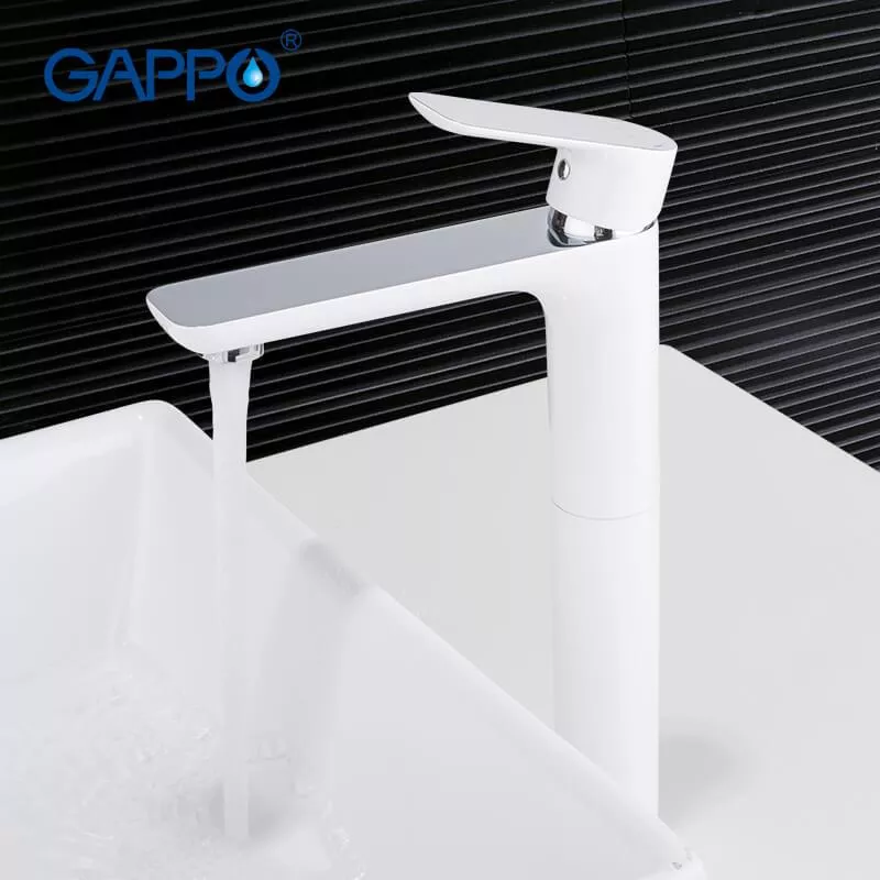 GAPPO Змішувач для умивальника G1048-2, білий/хром