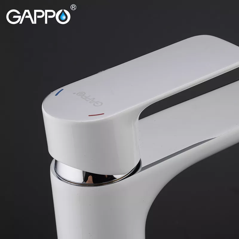 GAPPO Змішувач для умивальника G1048-2, білий/хром