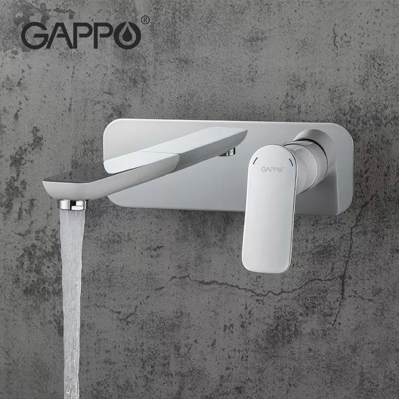 GAPPO Змішувач для умивальника G1048-22, білий/хром