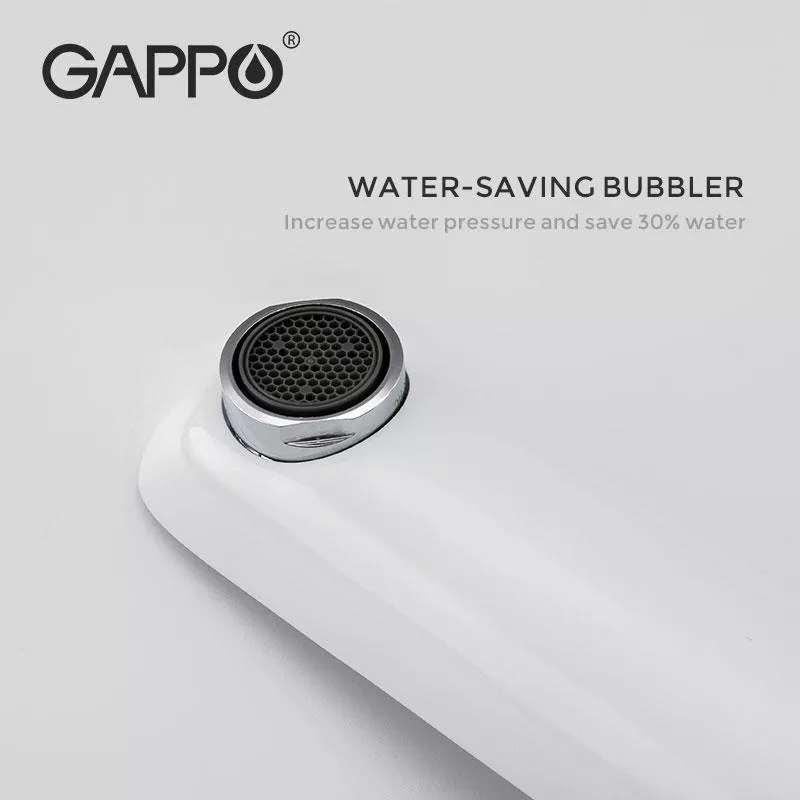 GAPPO Змішувач для умивальника G1048-22, білий/хром