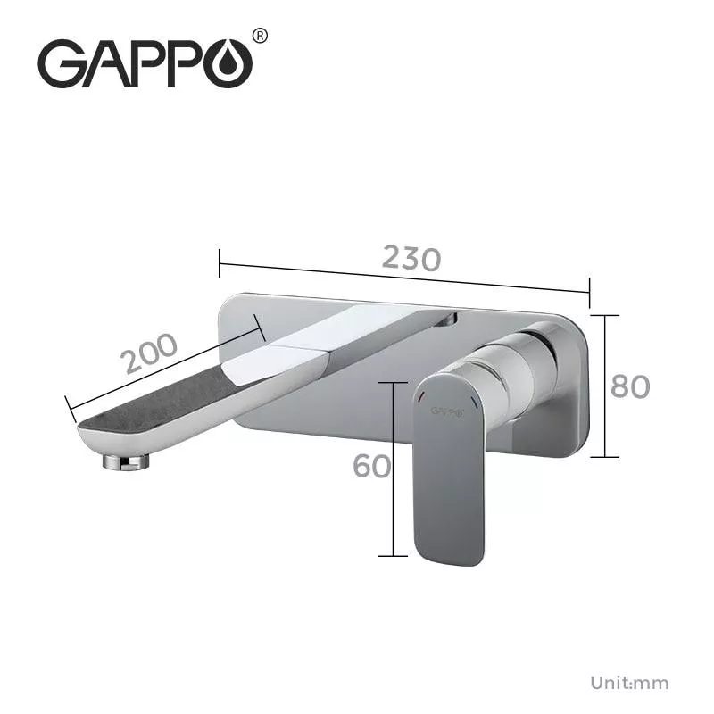 GAPPO Змішувач для умивальника G1048-22, білий/хром