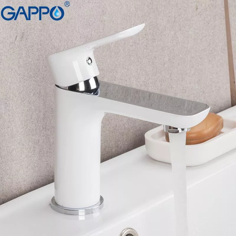 GAPPO Змішувач для умивальника G1048, білий/хром
