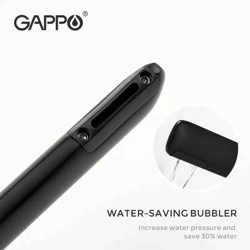GAPPO Змішувач для умивальника G1052-86, чорний