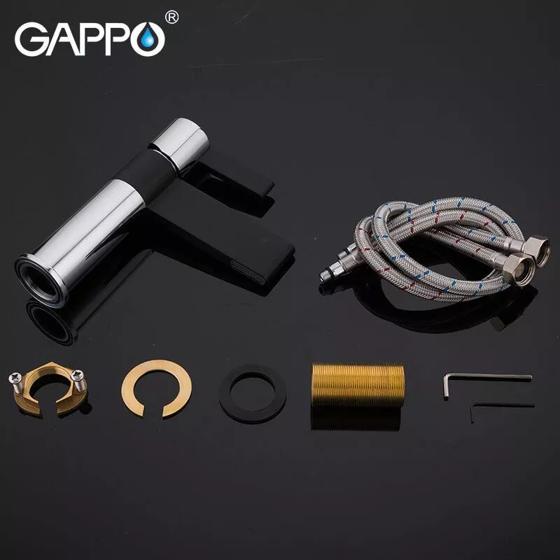 GAPPO Змішувач для умивальника G1081, чорний/хром