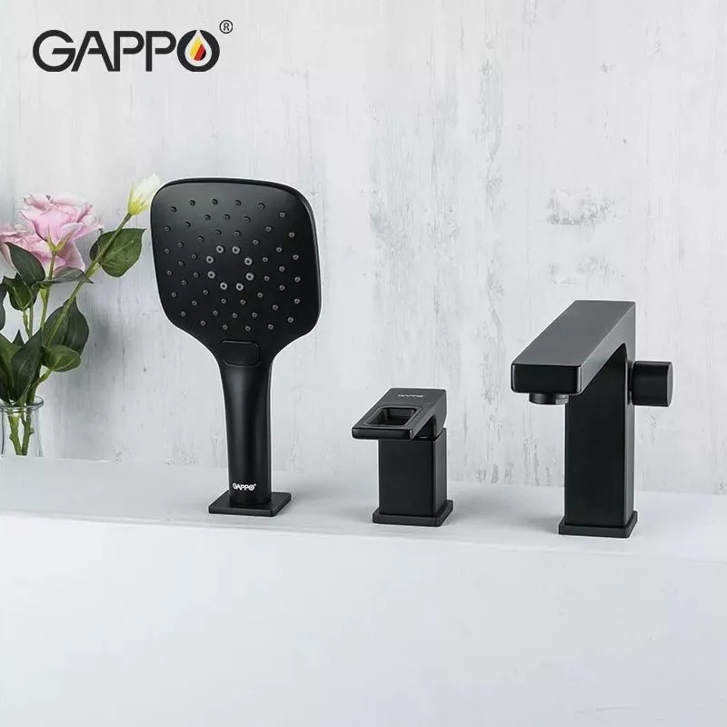 GAPPO Змішувач для ванни на борт G1117-6, чорний