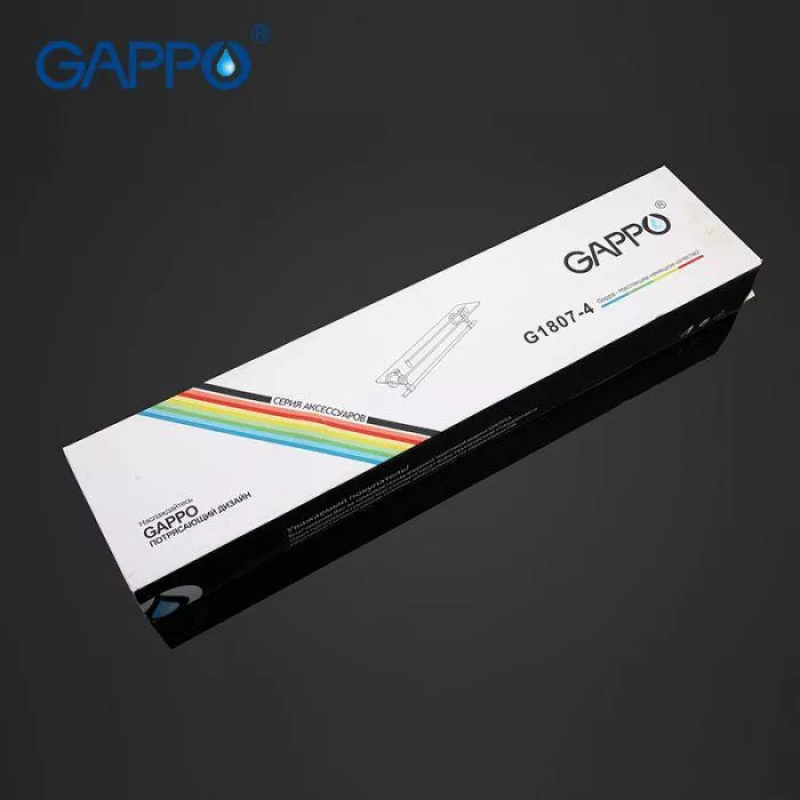GAPPO Полиця з тримачем для рушників G1807-4, 580х120 мм, хром
