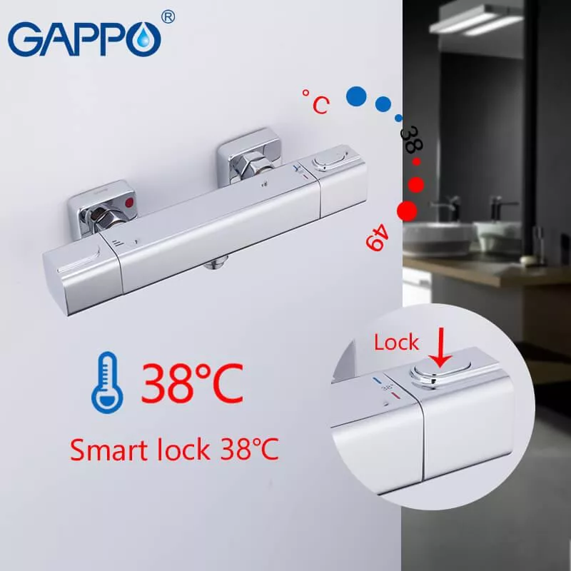 GAPPO Змішувач для душу G2091 термостат, хром