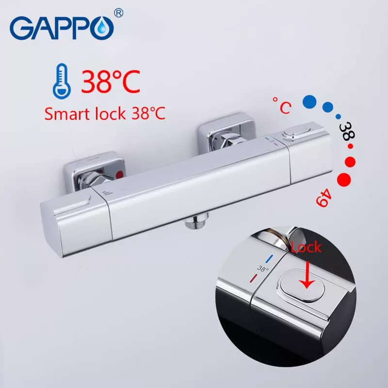 GAPPO Змішувач для душу G2091 термостат, хром