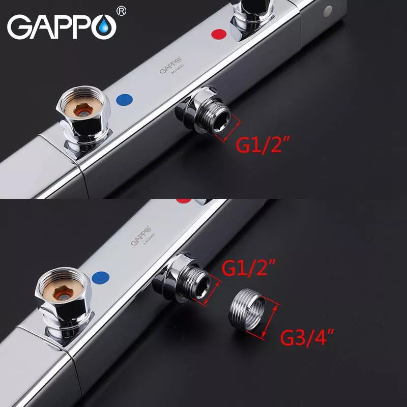 GAPPO Змішувач для душу G2091 термостат, хром