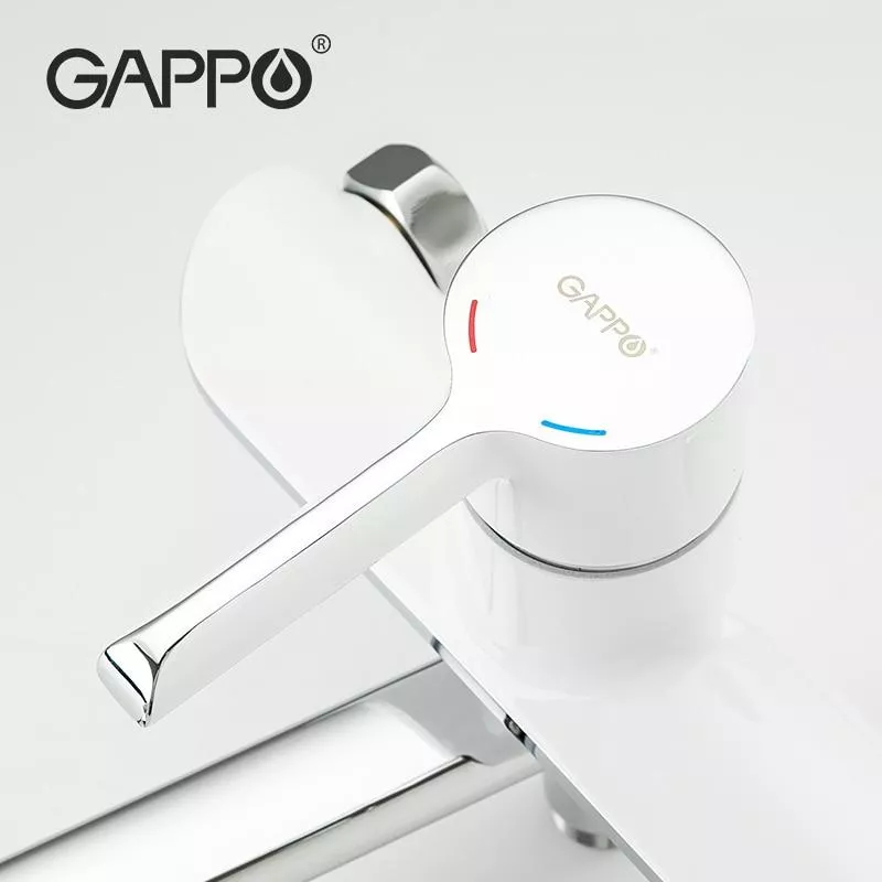 GAPPO Змішувач для ванни G2203-8, білий/хром