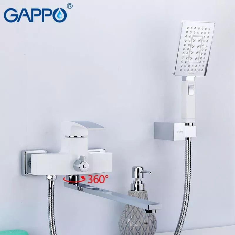 GAPPO Змішувач для ванни G2207-7, білий/хром