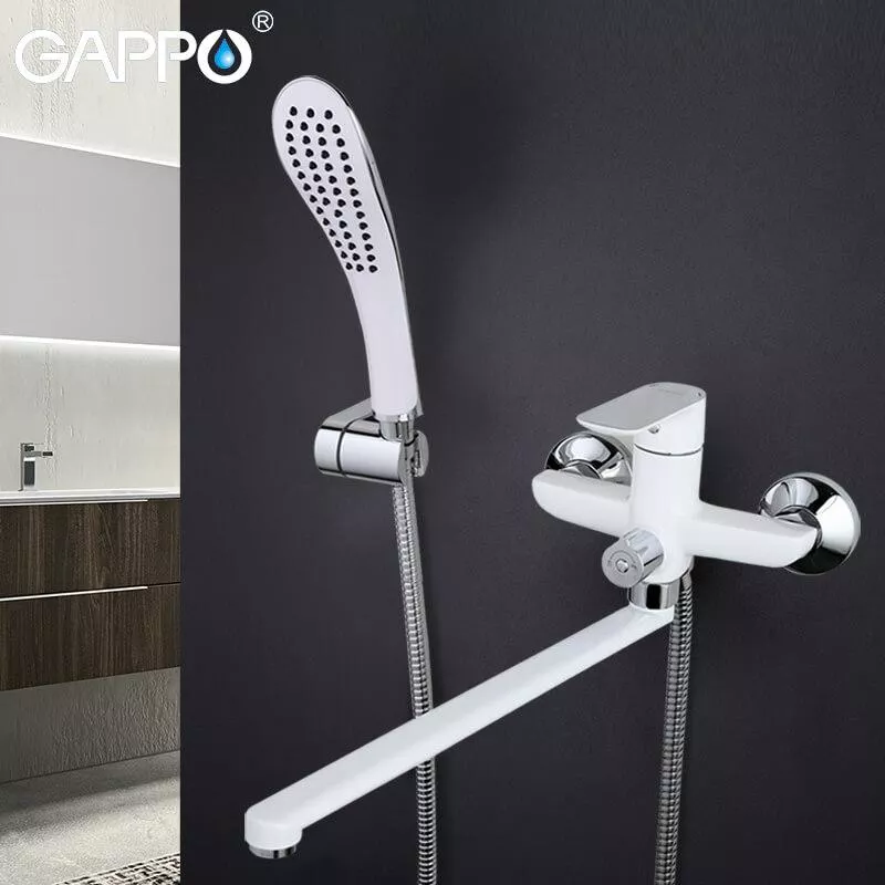 GAPPO Змішувач для ванни G2248, білий/хром