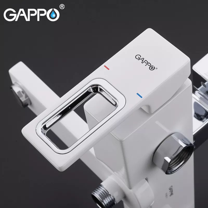 GAPPO Душова система G2417-8, вилив - перемикач на лійку, білий/хром