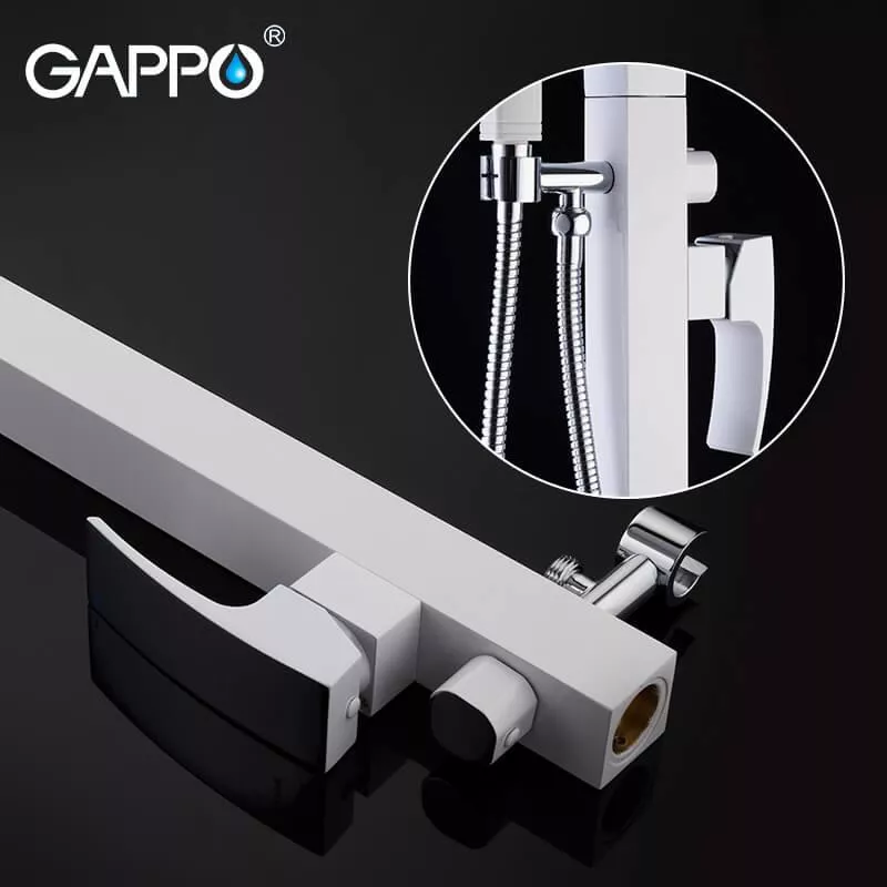 GAPPO Змішувач для ванни для підлоги G3007-8, білий/хром