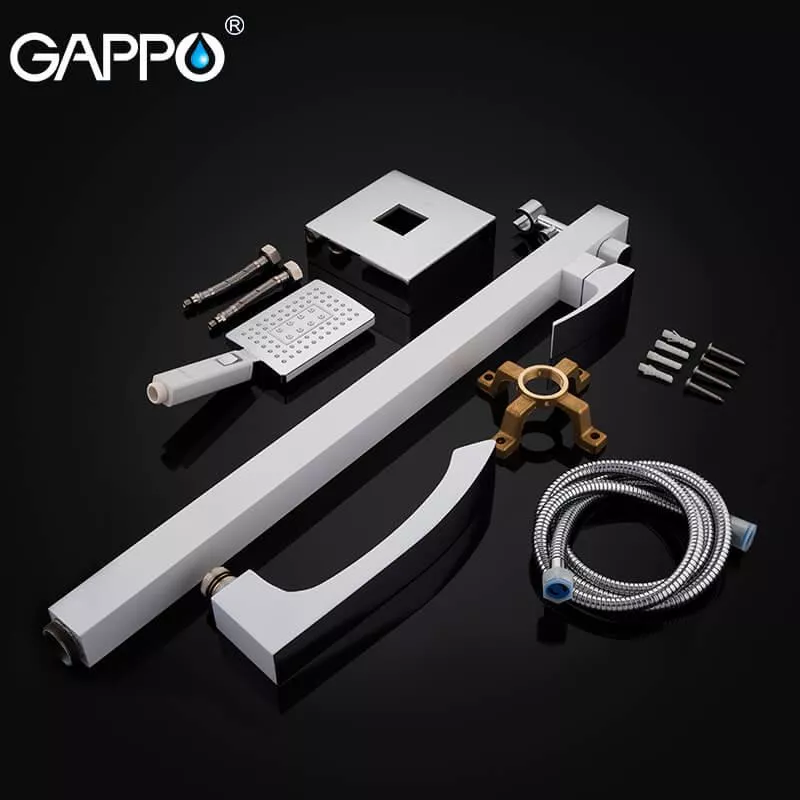 GAPPO Змішувач для ванни для підлоги G3007-8, білий/хром