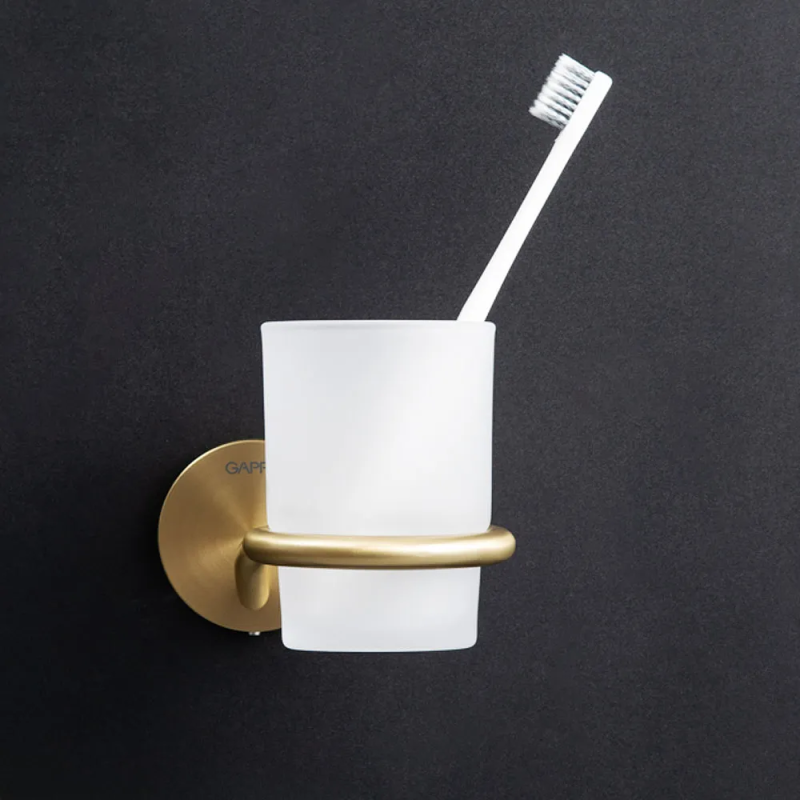 Держатель-стакан для зубных щеток GAPPO G30706-3, золотой сатин