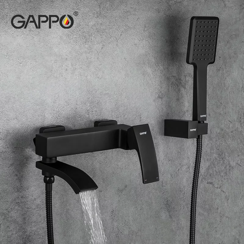 GAPPO Змішувач для ванни G3207-6, чорний