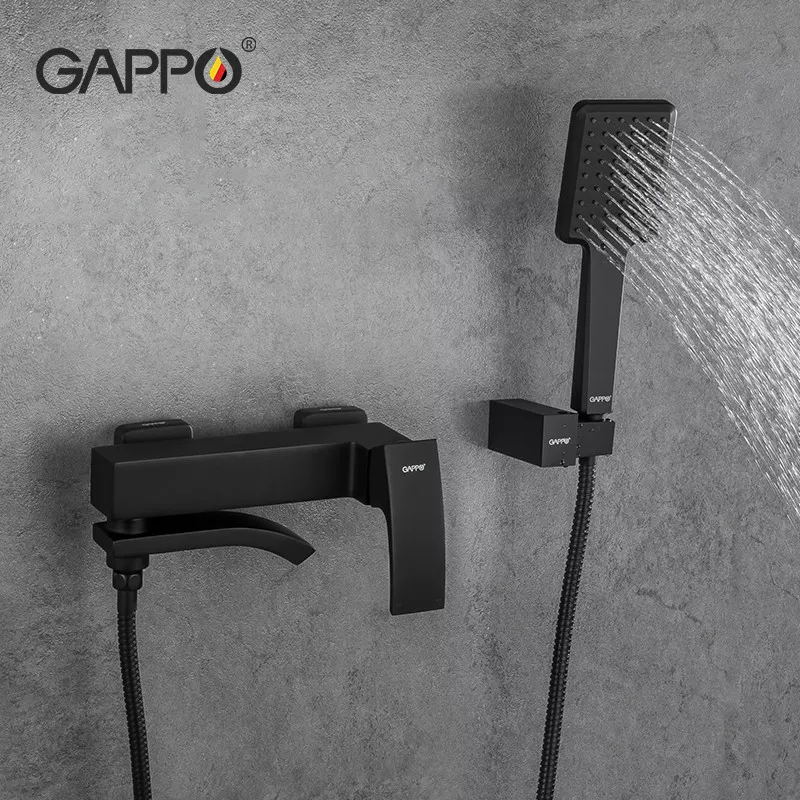 GAPPO Змішувач для ванни G3207-6, чорний