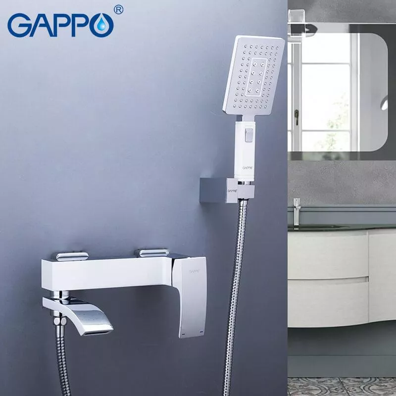 GAPPO Змішувач для ванни G3207-8, білий/хром