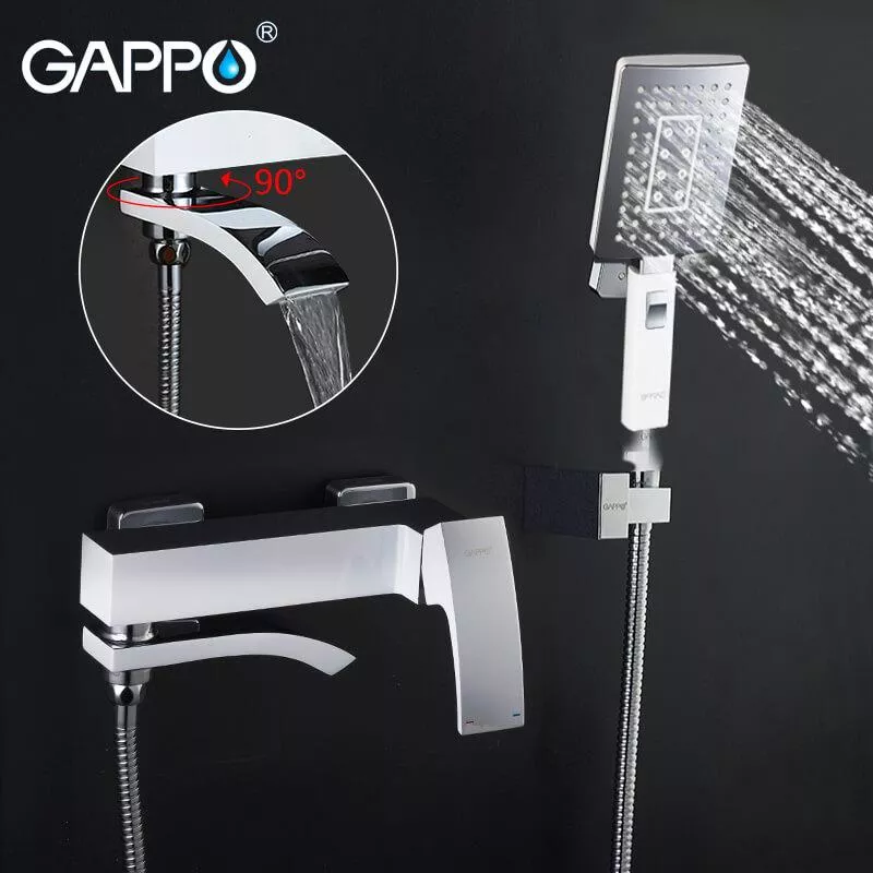 GAPPO Змішувач для ванни G3207-8, білий/хром