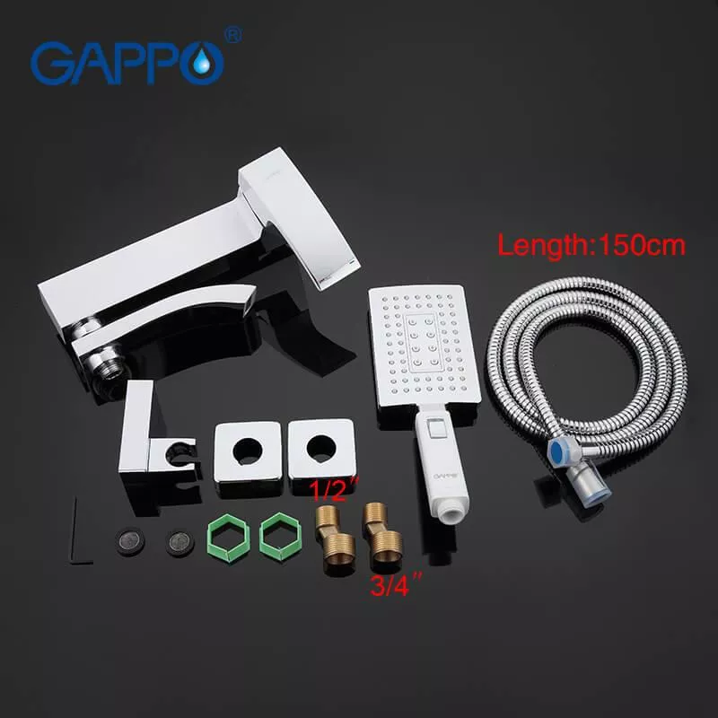 GAPPO Змішувач для ванни G3207-8, білий/хром
