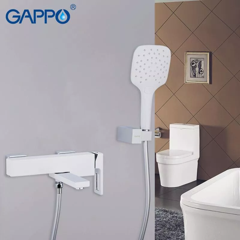 GAPPO Змішувач для ванни G3217-8, білий/хром